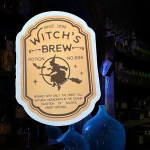 WITCHS BREW Witchy Sorceress Supreme Potion B0ttle Label Sticker Spell Occult